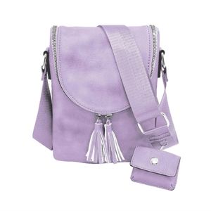 K. CARROL Vegan Leather Crossbody Purse, Lilac